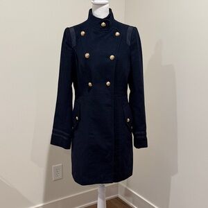 The Limited brand Elegant Black Double-Breasted Women's Coat in Navy, Military